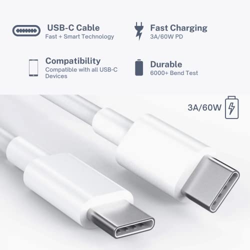 [3ft] USB C מהיר 3A/60W כבל טעינה תואם ל- iPad Mini 6, iPad Pro 2020-2022, iPad Air 4, MacBook Pro, Samsung
